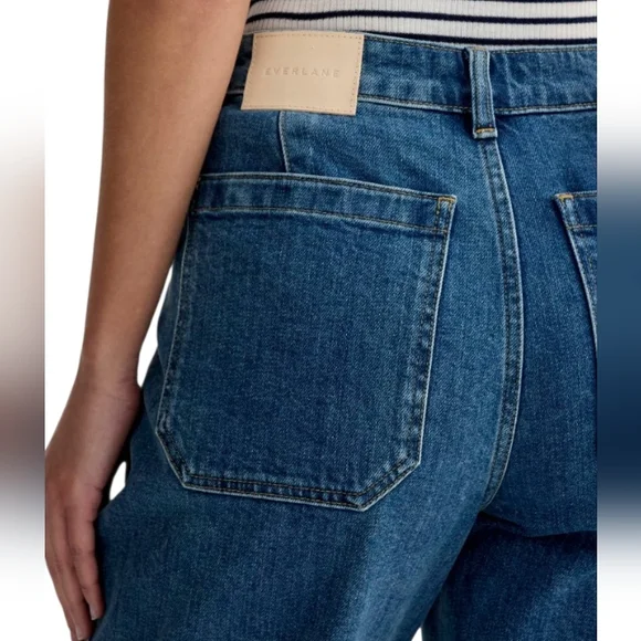 Everlane The Utility Barrel Jean 30rNew Blue Organic Cotton High Rise Cropped
